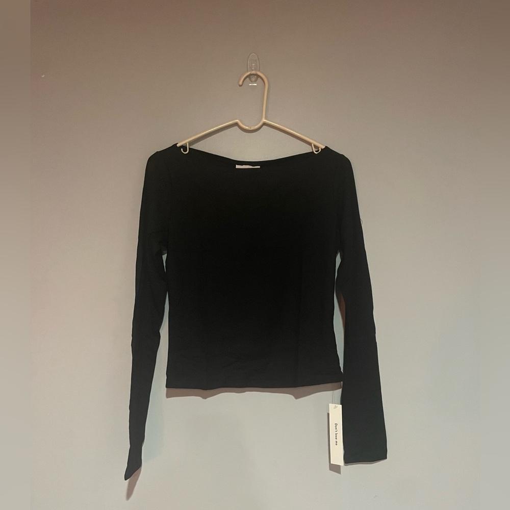Reformation Classic Black Long Sleeve Top
